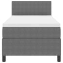vidaXL Boxrugós ágy fejtámlával Világosszürke és fehér 100 x 200 cm
