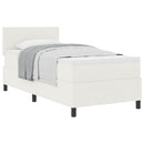 vidaXL Boxrugós ágy Krém és fehér 100 x 200 cm Bársonyos szövet
