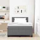 vidaXL Boxrugós ágy fejtámlával Világosszürke és fehér 120 x 190 cm