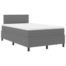 vidaXL Boxrugós ágy fejtámlával Világosszürke és fehér 120 x 190 cm