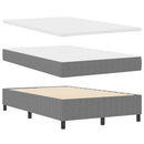 vidaXL Boxrugós ágy fejtámlával Világosszürke és fehér 120 x 190 cm
