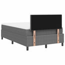 vidaXL Boxrugós ágy fejtámlával Világosszürke és fehér 120 x 190 cm