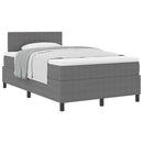 vidaXL Boxrugós ágy fejtámlával Világosszürke és fehér 120 x 190 cm