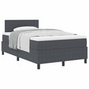 vidaXL Boxrugós ágy Sötétszürke és Fehér 120 x 190 cm Bársonyos szövet