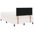 vidaXL Boxrugós ágy Krém és fehér 120 x 200 cm Bársonyos szövet