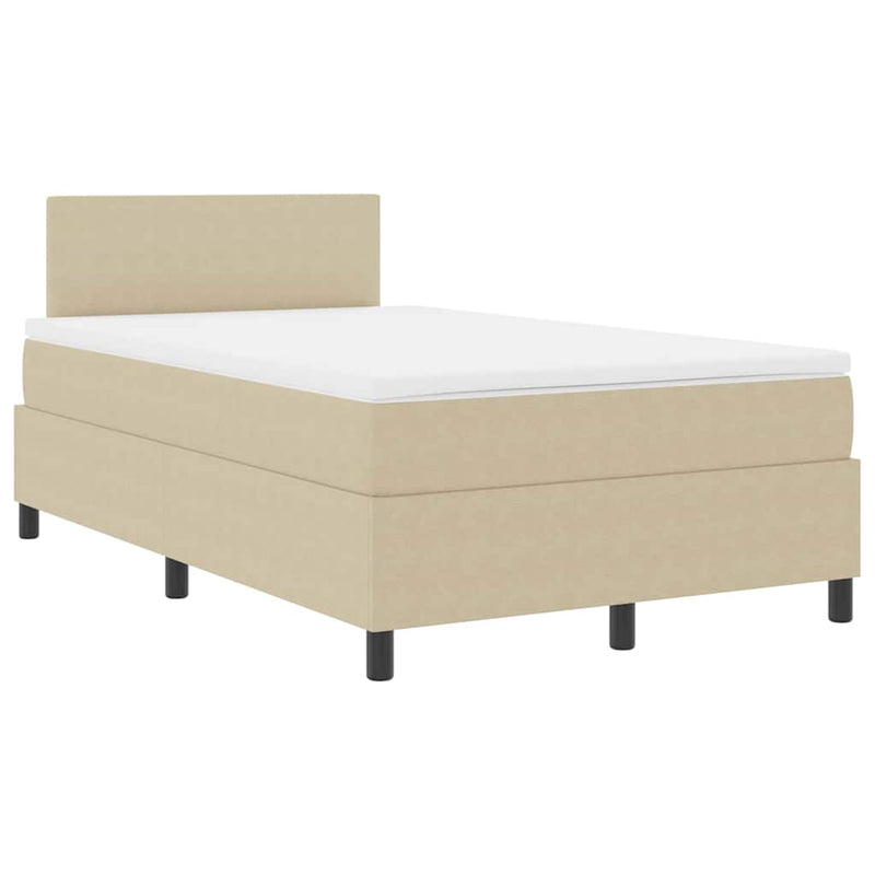 vidaXL Boxrugós ágy Világosszürke és fehér 203 x 120 x 88 cm