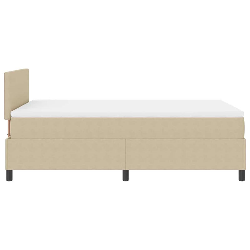 vidaXL Boxrugós ágy Világosszürke és fehér 203 x 120 x 88 cm