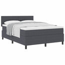 vidaXL Boxrugós ágy Sötétszürke és Fehér 140 x 190 cm Bársonyos szövet
