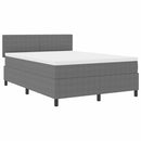 vidaXL Boxrugós ágy fejtámlával Világosszürke és fehér 160 x 200 cm