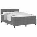 vidaXL Boxrugós ágy fejtámlával Világosszürke és fehér 160 x 200 cm