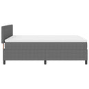 vidaXL Boxrugós ágy fejtámlával Világosszürke és fehér 160 x 200 cm
