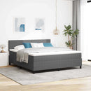 vidaXL Boxrugós ágy fejtámlával Világosszürke és fehér 180 x 200 cm