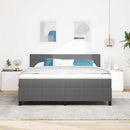 vidaXL Boxrugós ágy fejtámlával Világosszürke és fehér 180 x 200 cm