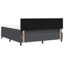 vidaXL Boxrugós ágy Sötétszürke és Fehér 180 x 200 cm Bársonyos szövet