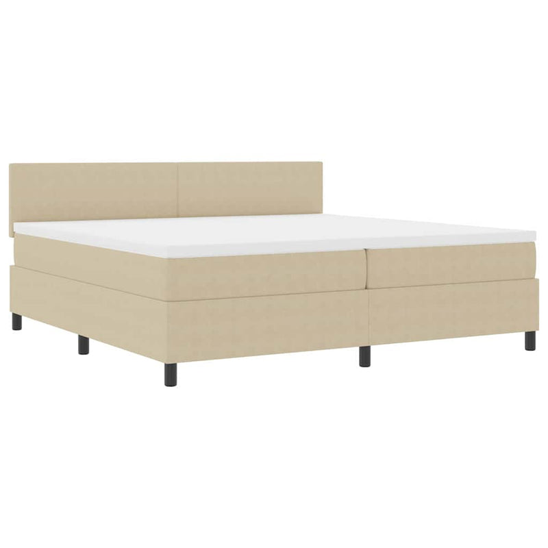 vidaXL Boxrugós ágy Világosszürke és fehér 203 x 200 x 88 cm