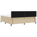 vidaXL Boxrugós ágy fejtámlával Világosszürke és fehér 200 x 200 cm