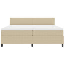 vidaXL Boxrugós ágy fejtámlával Világosszürke és fehér 200 x 200 cm