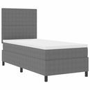 vidaXL Boxrugós ágy fejtámlával Világosszürke és fehér 80 x 200 cm