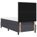 vidaXL Boxrugós ágy Sötétszürke és Fehér 80 x 200 cm Bársonyos szövet