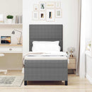 vidaXL Boxrugós ágy fejtámlával Világosszürke és fehér 90 x 190 cm