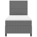 vidaXL Boxrugós ágy fejtámlával Világosszürke és fehér 90 x 190 cm