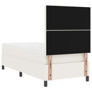 vidaXL Boxrugós ágy Krém és fehér 100 x 200 cm Bársonyos szövet