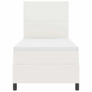 vidaXL Boxrugós ágy Krém és fehér 100 x 200 cm Bársonyos szövet