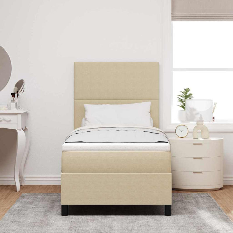 vidaXL Boxrugós ágy Világosszürke és fehér 203 x 100 x 128 cm