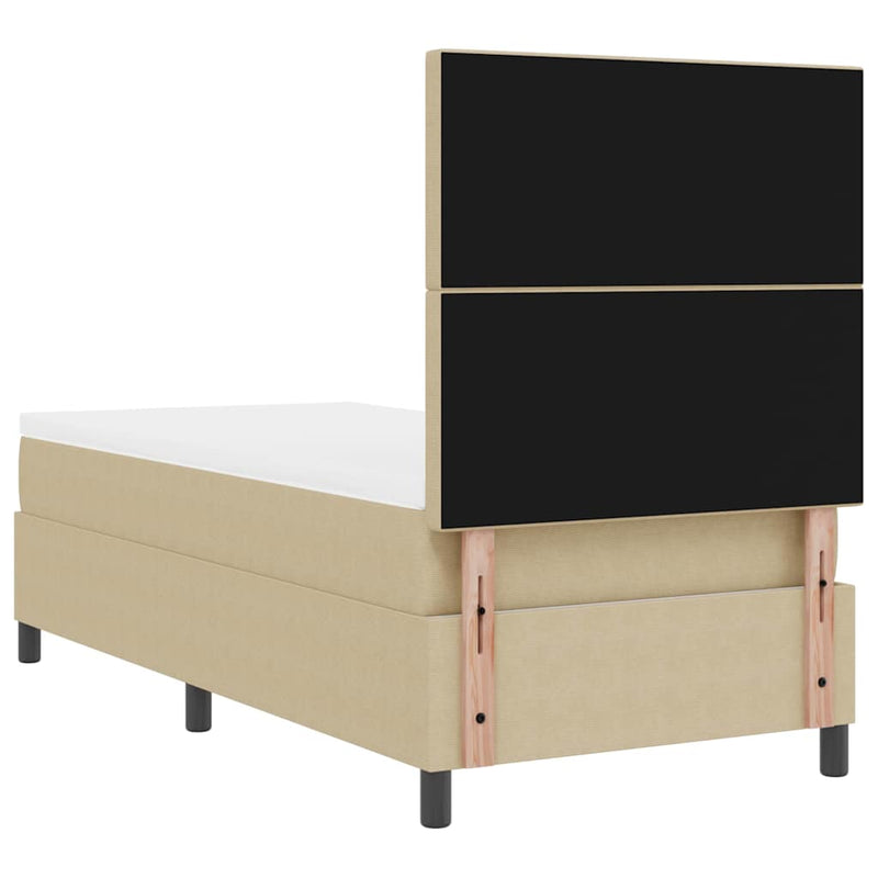 vidaXL Boxrugós ágy Világosszürke és fehér 203 x 100 x 128 cm