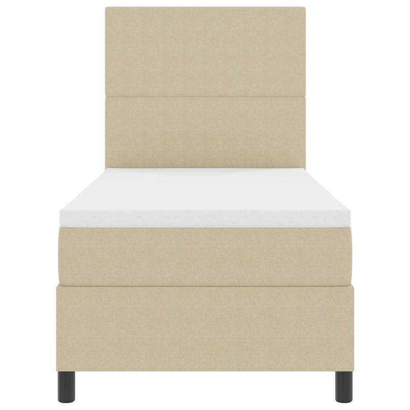 vidaXL Boxrugós ágy Világosszürke és fehér 203 x 100 x 128 cm
