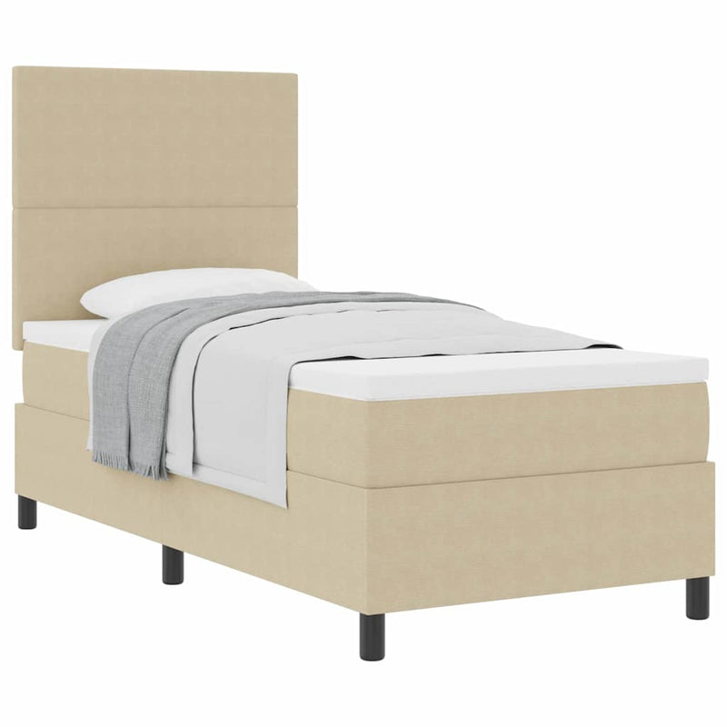 vidaXL Boxrugós ágy Világosszürke és fehér 203 x 100 x 128 cm