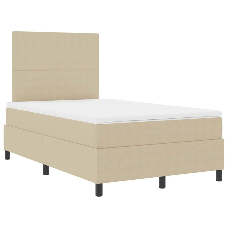 vidaXL Boxrugós ágy Világosszürke és fehér 203 x 120 x 128 cm