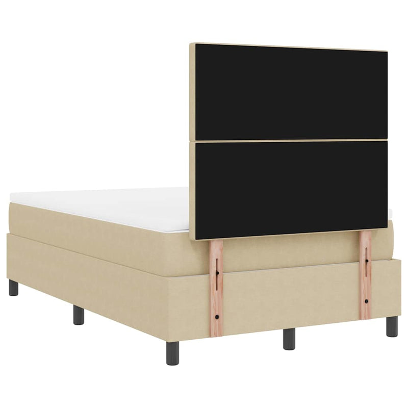 vidaXL Boxrugós ágy Világosszürke és fehér 203 x 120 x 128 cm