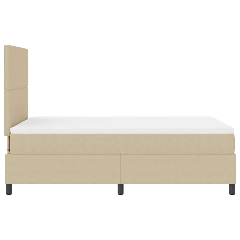 vidaXL Boxrugós ágy Világosszürke és fehér 203 x 120 x 128 cm