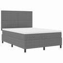 vidaXL Boxrugós ágy fejtámlával Világosszürke és fehér 160 x 200 cm