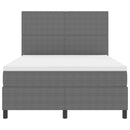 vidaXL Boxrugós ágy fejtámlával Világosszürke és fehér 160 x 200 cm