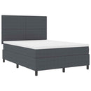 vidaXL Boxrugós ágy Sötétszürke és Fehér 160 x 200 cm Bársonyos szövet