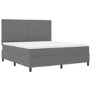 vidaXL Boxrugós ágy fejtámlával Világosszürke és fehér 180 x 200 cm