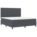 vidaXL Boxrugós ágy Sötétszürke és Fehér 180 x 200 cm Bársonyos szövet