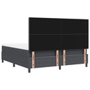 vidaXL Boxrugós ágy Sötétszürke és Fehér 180 x 200 cm Bársonyos szövet
