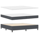 vidaXL Boxrugós ágy Sötétszürke és Fehér 200 x 200 cm Bársonyos szövet