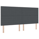 vidaXL Boxrugós ágy Sötétszürke és Fehér 200 x 200 cm Bársonyos szövet