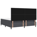 vidaXL Boxrugós ágy Sötétszürke és Fehér 200 x 200 cm Bársonyos szövet