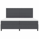 vidaXL Boxrugós ágy Sötétszürke és Fehér 200 x 200 cm Bársonyos szövet