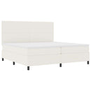 vidaXL Boxrugós ágy Krém és fehér 200 x 200 cm Bársonyos szövet