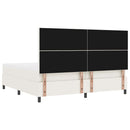 vidaXL Boxrugós ágy Krém és fehér 200 x 200 cm Bársonyos szövet