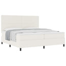 vidaXL Boxrugós ágy Krém és fehér 200 x 200 cm Bársonyos szövet