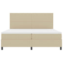 vidaXL Boxrugós ágy fejtámlával Világosszürke és fehér 200 x 200 cm