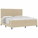 vidaXL Boxrugós ágy fejtámlával Világosszürke és fehér 200 x 200 cm
