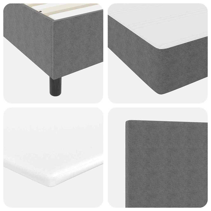 vidaXL Boxrugós ágy Világosszürke és fehér 203 x 80 x 88 cm